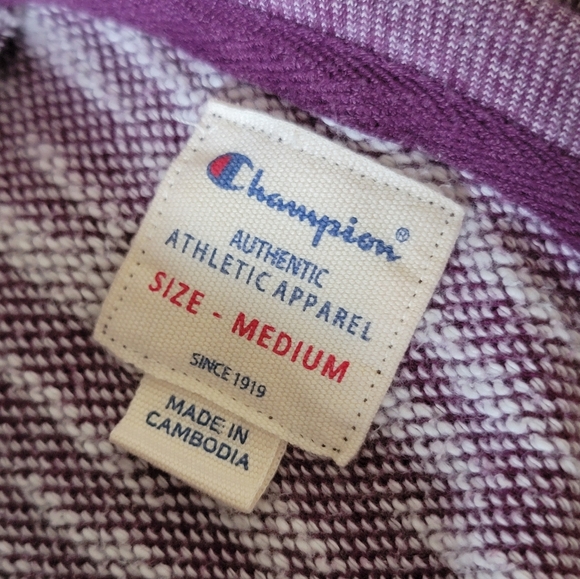 Y2K Champion Purple Long Sleeve Shirt Sz Med - Picture 8 of 9